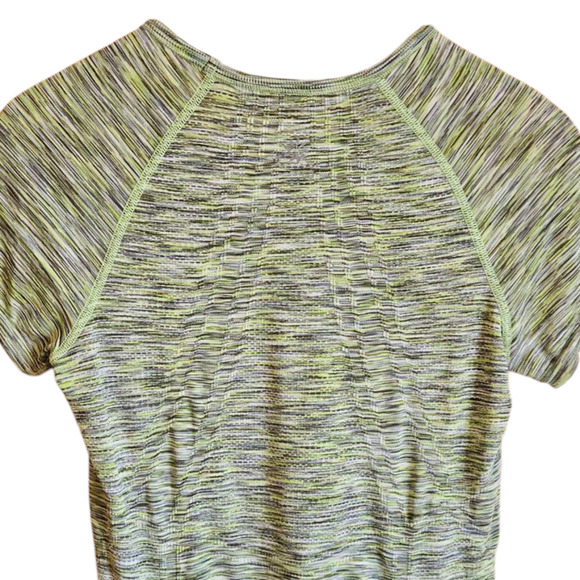 Athleta Fast Track Ruched Short Sleeve TShirt Heather Green Women's Small - Picture 7 of 9